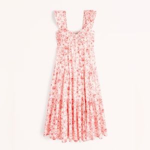 Ruched Flutter Sleeve Maxi Dress, Size Large